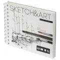 SKETCHBOOK SKETCH&ART BV,180х155 мм, 50 Л. 200 гр. на гребне, для акварели, Арт. 1-50-555/02