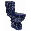 Унитаз Rosa КОМФОРТ+ с арматурой, сиденьем, креплением, кракелюр синий (Вн УнС05)