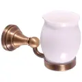 Стакан одинарный фаянсовый с настенным держателем, цвет бронза, RAV-SLEZAK, MKA0201SM