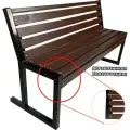 Скамейка садовая Модерн со спинкой. Мультиагро. 1.5м. Стиль лофт. (цв. черн/палисандр)