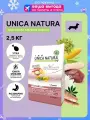 Сухой корм для собак мелких пород Unica Natura с уткой, 2,5 кг.