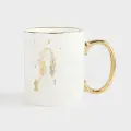 Кружка, 350 мл, фарфор N, бежево-золотистая, Девушка с луной