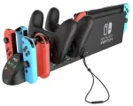 Многофункциональная зарядная док станция 6 в 1 для Nintendo Switch/NS Joy-Con/NS Pro Controller, черная, 1шт
