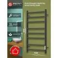 Полотенцесушитель электрический Point PN10848B П8 400x800 диммер справа, черный