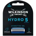 Wilkinson Sword Сменные кассеты HYDRO5 (4 шт.), 5 лезвий, механизм флип-триммер, гелевая увл. полоска