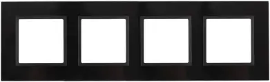 14-5104-05 ЭРА Рамка на 4 поста, стекло, Эра Elegance, чёрный+антр (5/25/750)