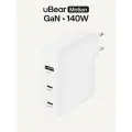 Блок питания TYPE-C/USB-A uBear Motion 140 Вт, 3 порта (2хUSB-C, 1хUSB-A), GaN + Super Fast Charging 2.0