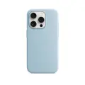 Чехол силиконовый Магсейф для iPhone 15 Pro Max Light Blue с анимацией NFC, Silicone case Магсейф для айфон 15 Про Макс - светло-голубой