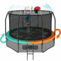 Каркасный батут Clear Fit FamilyHop 10Ft, водяной душ, защитная сеть, лестница, до 150 кг