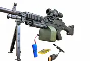 Детский электропневматический пулемет М249 PAL с оптическим прицелом (аккумулятор) 90 см