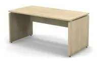 Стол письменный, компьютерный с кабель-каналом Европа ТМ дэфо 138х80х74.3, прямой, акация светлая