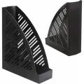 Упаковка 5 шт. Лоток вертикальный для бумаг BRAUBERG Standard+, 250х90х300 мм, черный, 237224