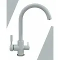 Смеситель для кухни / мойки Polygran Элара Дуо Серый (Платина) / С фильтром / Латунный / Кран для кухни
