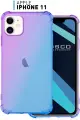 Противоударный чехол для Apple iPhone 11 (Эпл Айфон 11) с усиленными углами, бортик (защита) вокруг модуля камер ROSCO, силиконовый сиренево -голубой