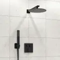 Душевая система скрытого монтажа с тропическим душем WasserKRAFT, Черный