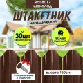 Заборчик садовый для дома Штакетник коричневый 150см