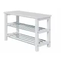Скамья с полкой для обуви в прихожую, белый