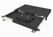 Кросс оптический Toplan , стоечный 19, выдвижной, 32 LC/UPC адаптера, MM, 1U, черный, укомплектованный (КРСв-Top-1U-32LC/U-OM2-BK)