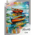 Алмазная мозаика, Картина стразами, Алмазное хобби Лодочки 30*40 без подрамника