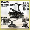 Катушка DAYO AUTOMNE 5000, 5+1 подшипников, с байтранером для спиннинга, донки, фидера и карпового удилища рыболовная безынерционная с передним и задним фрикционом