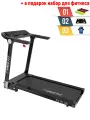 Беговая дорожка UNIX Fit Hi-tech F2 Dark Storm, бесконтактное управление, мощность 3 л. с. + в подарок набор для фитнеса