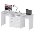 Стол письменный Хит-34, Ширина 180 см, Глубина 50 см, Высота 75 см, цвет: Белый