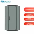 Душевое ограждение Niagara Eco NG-1010-14DT (100х100х190) трапеция, распашное, черный, стекло тонированное,1 место