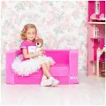 Раскладной бескаркасный (мягкий) детский диван серии Классик, цв. Розовый PCR316-05