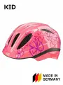 Шлем детский защитный для велосипеда, роликов, самоката, скейтборда, спортивный розовый велошлем для детей KED Meggy Trend Soft Pink Flower, размер M (52-58)