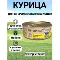 Консервы Best Dinner High Premium для любых кошек. Натуральная курица. (12шт*100гр)