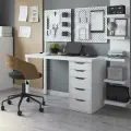 Стол письменный ГУД лакк Ингар, 5 ящиков, 140х75х55 см, белый