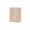 Штерн (STERN) комод Т-15, 83 х 114,3 х 43,3 см, 5 ящиков, 1 дверь, ЛДСП, Дуб Сонома