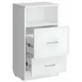 Тумба 2 ящика (Ш40*В75*Г30) Белая матовая, шариковые направляющие, ящики меняются