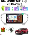 Магнитола на Kia Sportage 4 (QL) рестайлинг (2018-2022), 4/64 GB, Android 13, Bluetooth, WiFi, CarPlay, GPS, 8 ядер процессор + переходная рамка серебристая