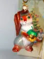 Белка стеклянная елочная игрушка в подарочной коробке Ариель