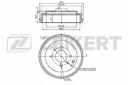 ZEKKERT BS5538 Барабан торм. задн. Mitsubishi Carisma 95- Colt IV V 92- Lancer V VI 92-