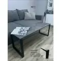 Журнальный столик на металлическом каркасе (большой, Цемент тёмный)