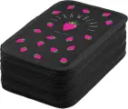 Пенал BrunoVisconti, на молнии, три отделения, (200 х 130 х 75 мм) , FRUIT RAIN. клубника, Арт. 14-052/15
