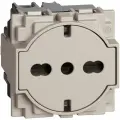 1 шт. BT Living now Песочный Розетка немецкого/итальянского стандарта с плоской лицевой панелью 10/16А 2 модульная, KM4140A16F