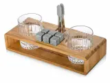 Набор для виски и коктейлей на подставке из дуба «Whiskey Party», цвет натуральный, прозрачный, серый, серебристый