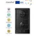 Газовая варочная панель Comfee CGH301B, 2 конфорки, ширина 30 см, эмалированная сталь, электроподжиг, газ-контроль