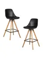 Стул барный DOBRIN Набор 2 шт Стул полубарный DOBRIN RONNI, ножки светлый бук, черный (B-03) арт. LMZL-PP759A-1-N_LB-MTR_EL-B-03