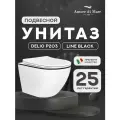 Унитаз подвесной безободковый Amore di Mare Delio P203 Line Black, фарфоровый, быстросъемное сиденье с крышкой микролифт