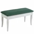 Банкетка Вивальди М с ящиком белый, ткань зеленый 80х45х33 см
