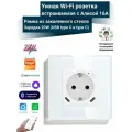 Умная розетка встраиваемая с Алисой 16А Tuya Wi-Fi с (USB type C и type C) быстрая USB зарядка 20W