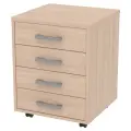 Тумба Меб-фф Офисная тумба подкатная ТВ-26+С-17М цвет Дуб Молочный 45/44/60