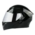 Шлем мотоциклетный, 3C сертифицированный, электрический, 65 размер, посеребренный, ярко-черный