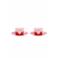 Набор из 2-х чашек с блюдцами Love Birds Medallion Red-Pink, 200 мл Pip Studio