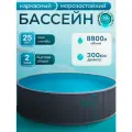 Бассейн морозоустойчивый каркасный 300х125 лаон, цвет каркаса - графит, чаша ПВХ 0,4 мм