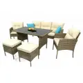 Набор садовой мебели, Комплект мебели Милена на 7 персон, искусственный ротанг, бежевый, для дачи, кафе и ресторанов